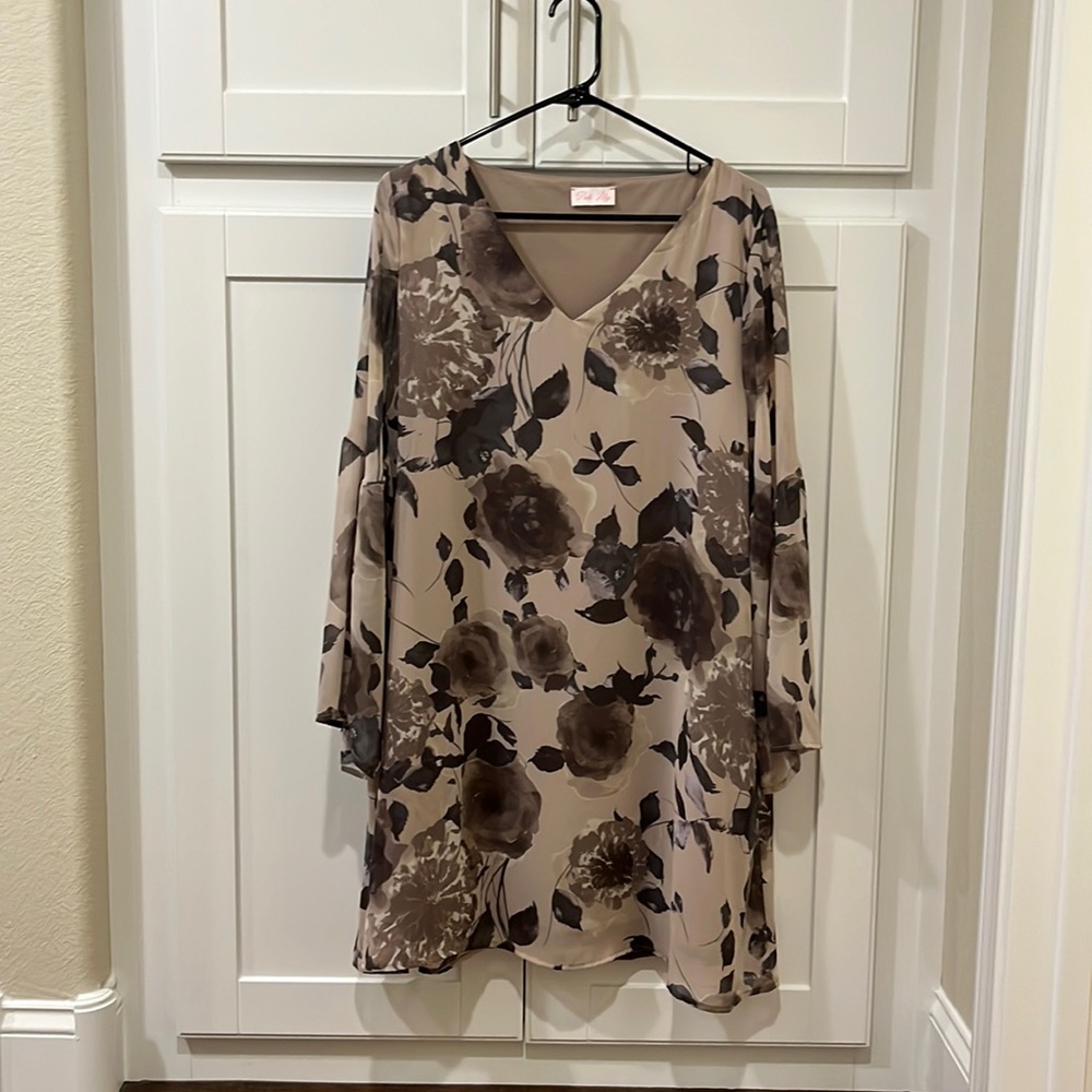 Floral Dress with Bell Sleeves